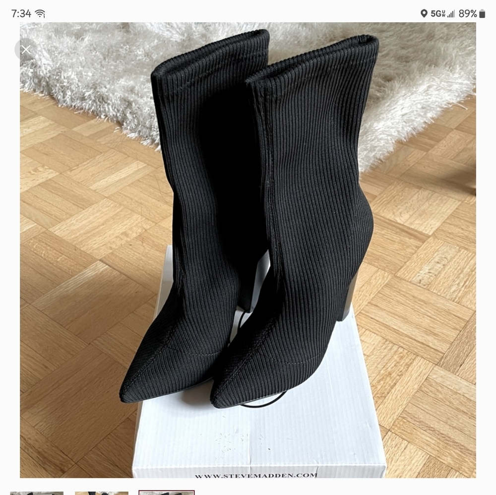 Steve Madden Siena Black Sock Booties